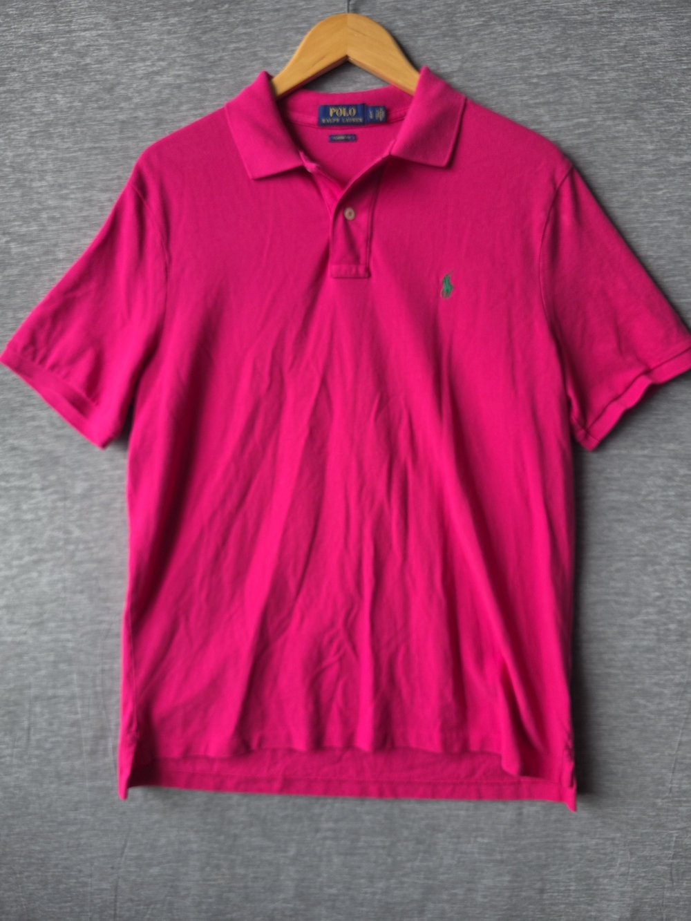 Polo Ralph Lauren Men’s 2XL Pink Classic Fit Polo Shirt Green Pony Cotton